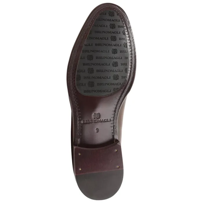 Men Loafers and Slipons Bruno Magli Arezzo Burnished Penny Loafer 8211 CognacDark Brown