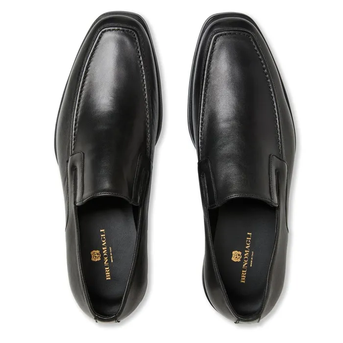 Men Loafers and Slipons Bruno Magli Raging Leather Slipon 8211 Black Leather