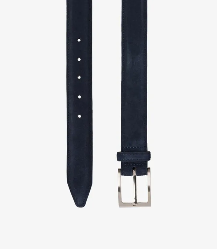 Men Loake Casual Belts William Belt Navy Suede