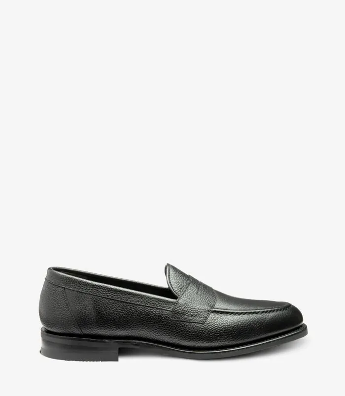 Men Loake Loafers Imperial Black Grain