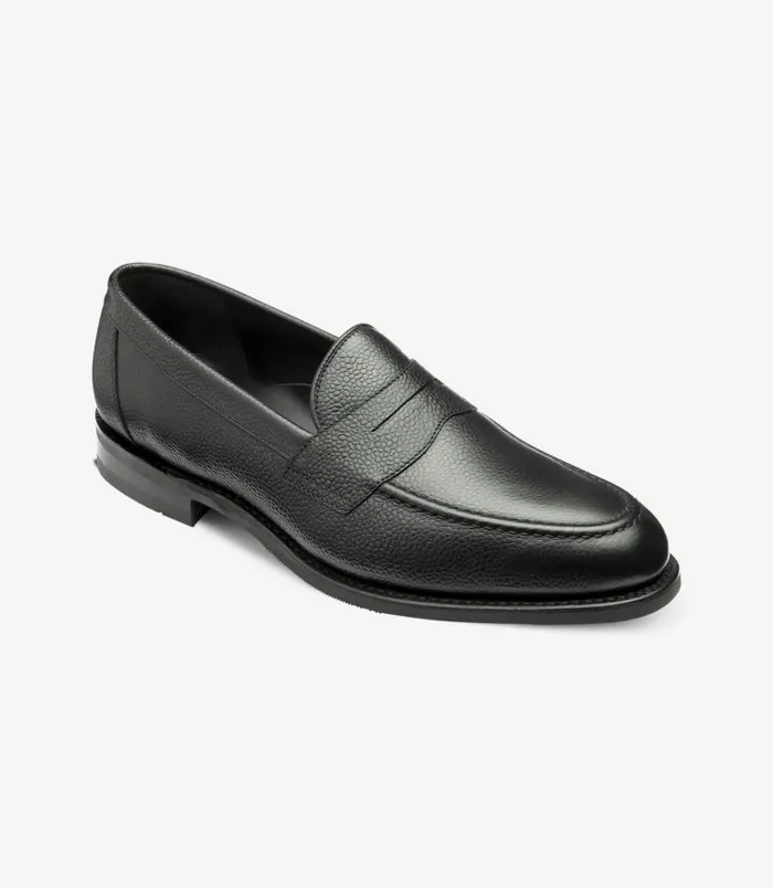 Men Loake Loafers Imperial Black Grain