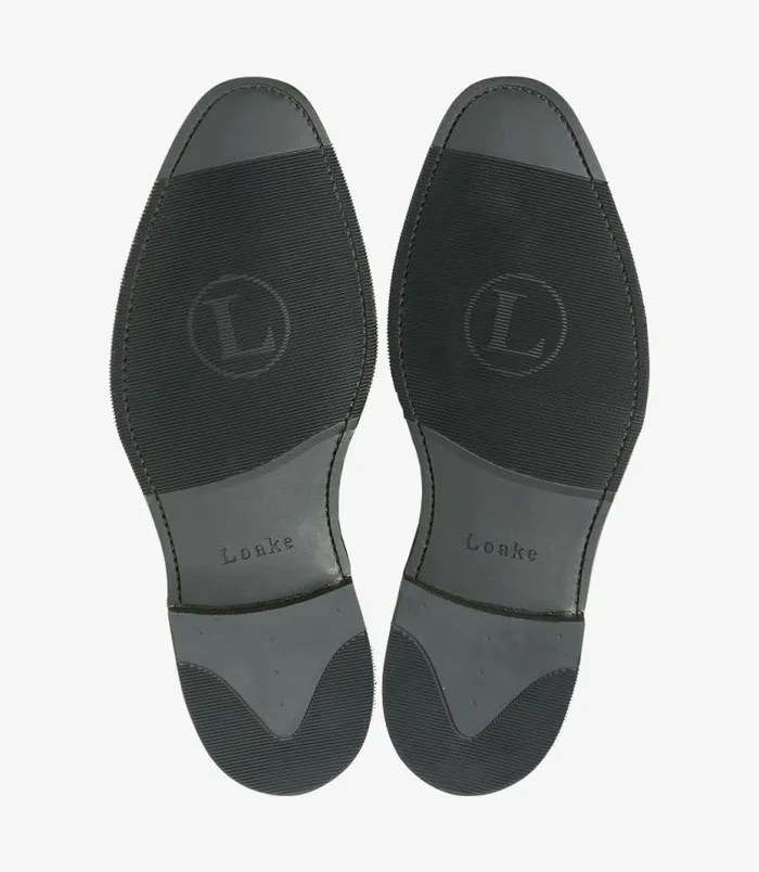 Men Loake Loafers Imperial Black Grain
