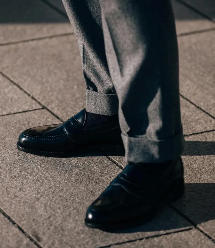 Men Loake Loafers Imperial Black Grain
