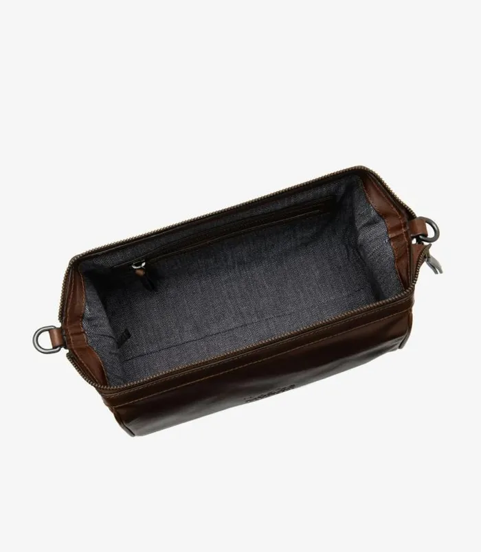 Men Loake Overnight and Wash Bags Thames Wash Bag Brown