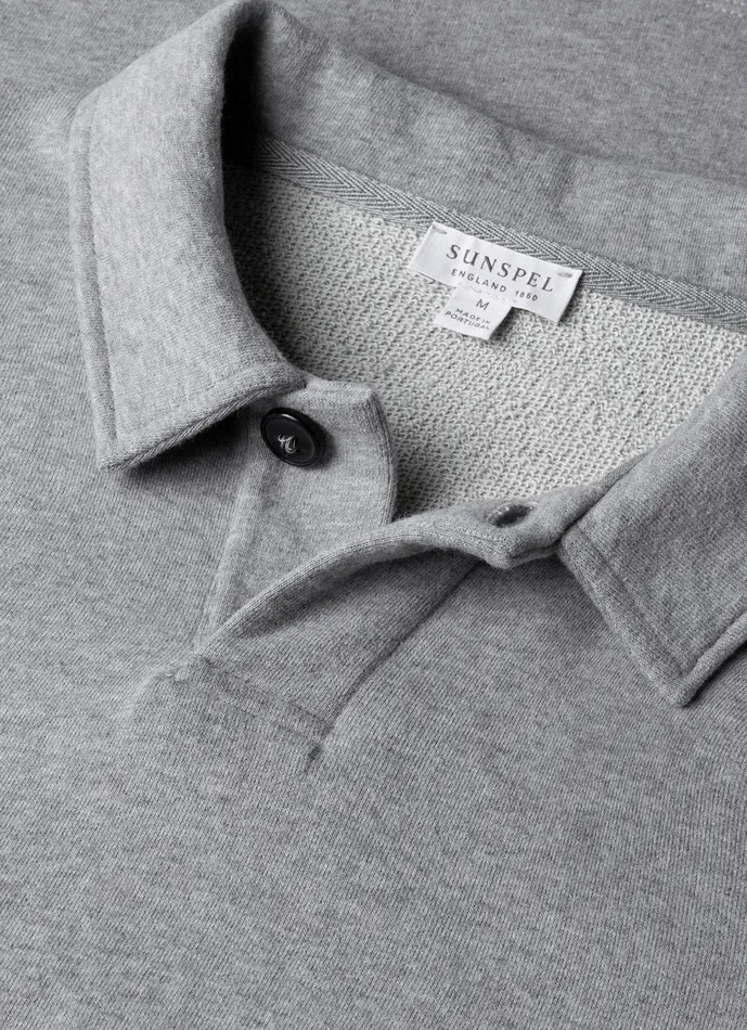 Men Loopback Polo Sweatshirt Grey Melange Sweatshirts and Sweatpants ussunspel Men Loopback Polo Sweatshirt Grey Melange Sweatshirts and Sweatpants ussunspel