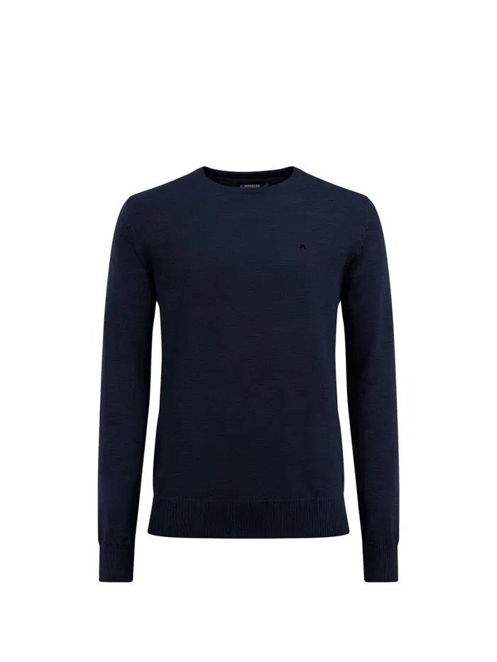 Men Lyle Merino Crew Neck Sweater Navy JLindeberg Knitwear