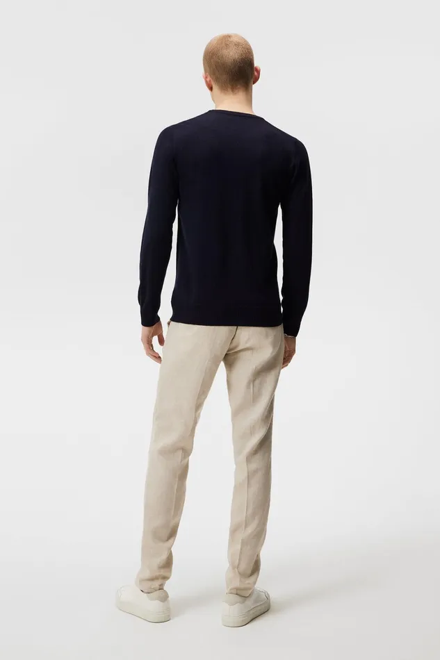 Men Lyle Merino Crew Neck Sweater Navy JLindeberg Knitwear