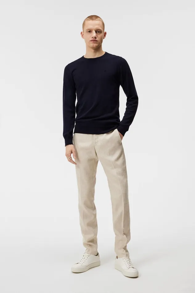 Men Lyle Merino Crew Neck Sweater Navy JLindeberg Knitwear