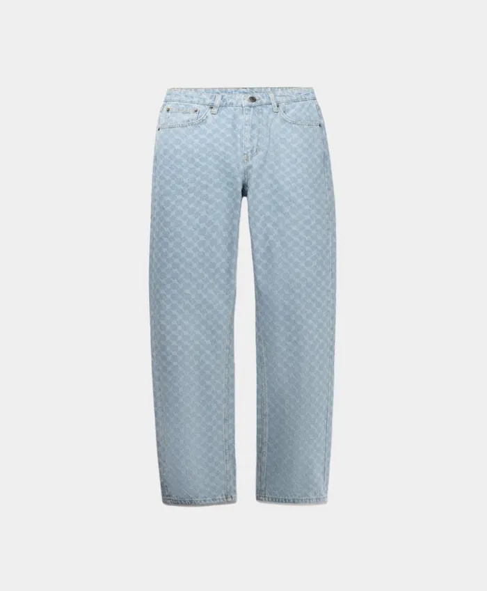 Men Mid Blue Amba Monogram Relaxed Jeans Daily Paper Pants