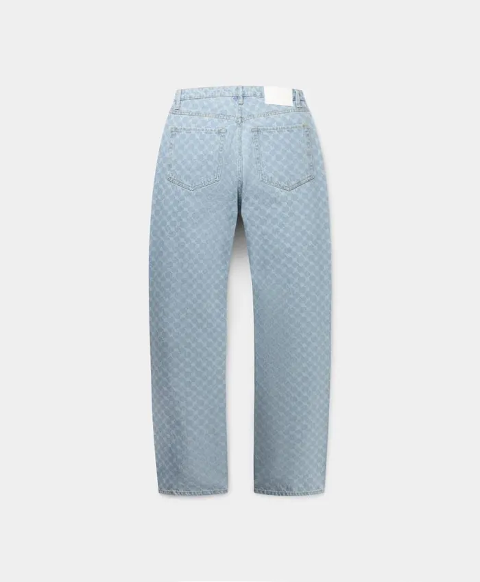 Men Mid Blue Amba Monogram Relaxed Jeans Daily Paper Pants Men Mid Blue Amba Monogram Relaxed Jeans Daily Paper Pants