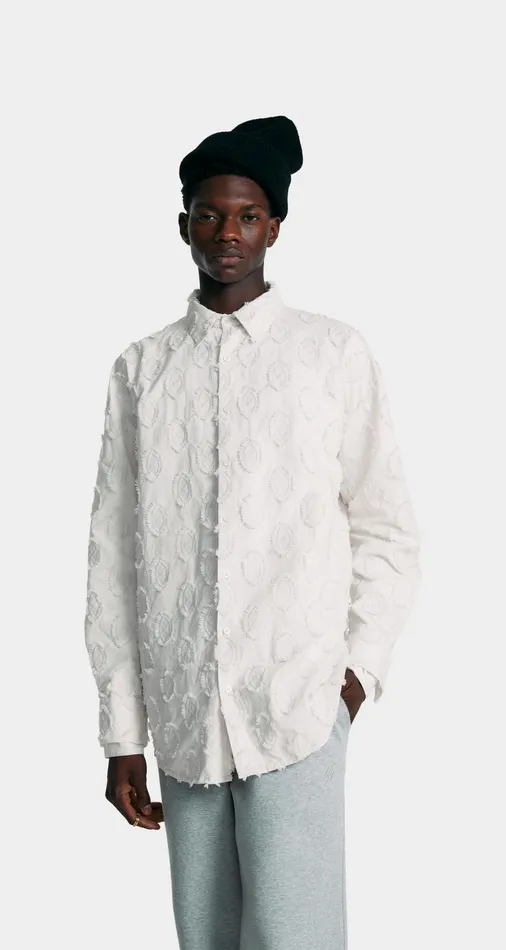 Men Nimbus Grey Trophy Shield Shirt Daily Paper Shirts Men Nimbus Grey Trophy Shield Shirt Daily Paper Shirts