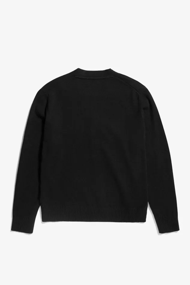 Men Norse Standard Merino Lambswool Cardigan Black Norse Projects Knitwear