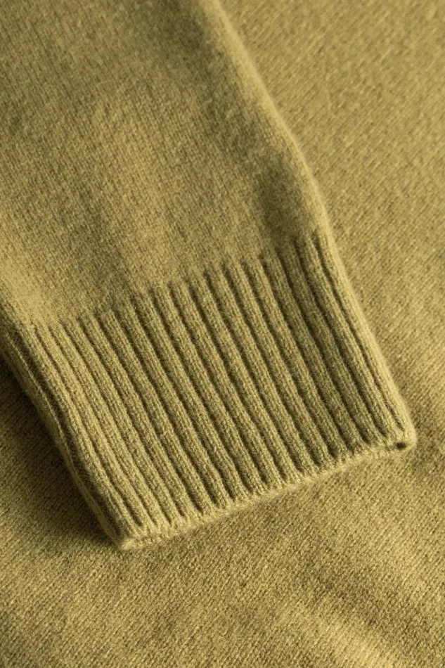 Men Norse Standard Merino Lambswool Polo Sitka Green Norse Projects Knitwear