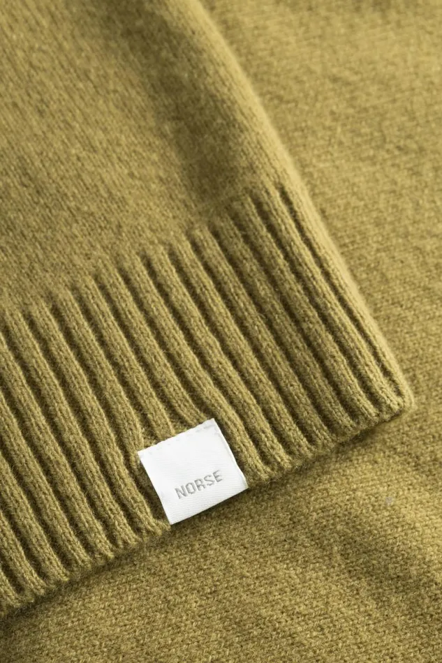 Men Norse Standard Merino Lambswool Polo Sitka Green Norse Projects Knitwear