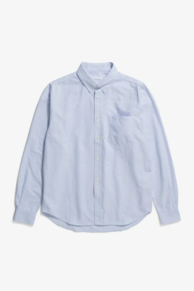 Men Norse Standard Oxford BD Shirt Pale Blue Stripe Norse Projects Shirting