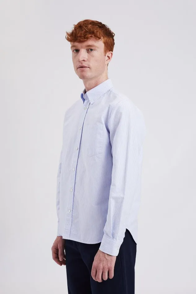 Men Norse Standard Oxford BD Shirt Pale Blue Stripe Norse Projects Shirting