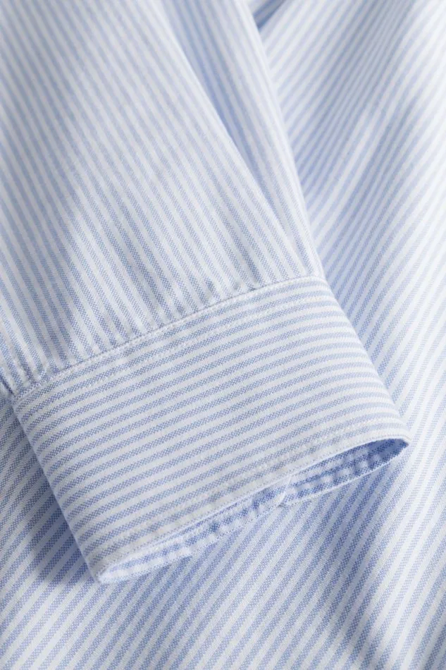 Men Norse Standard Oxford BD Shirt Pale Blue Stripe Norse Projects Shirting
