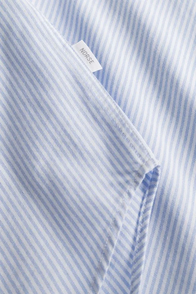 Men Norse Standard Oxford BD Shirt Pale Blue Stripe Norse Projects Shirting
