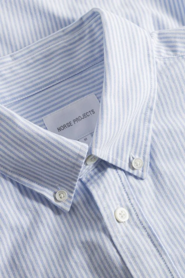 Men Norse Standard Oxford BD Shirt Pale Blue Stripe Norse Projects Shirting
