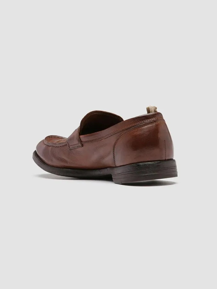 Men Officine Creative Footwear ARC 509 Brown Leather Penny Loafers Men Officine Creative Footwear ARC 509 Brown Leather Penny Loafers