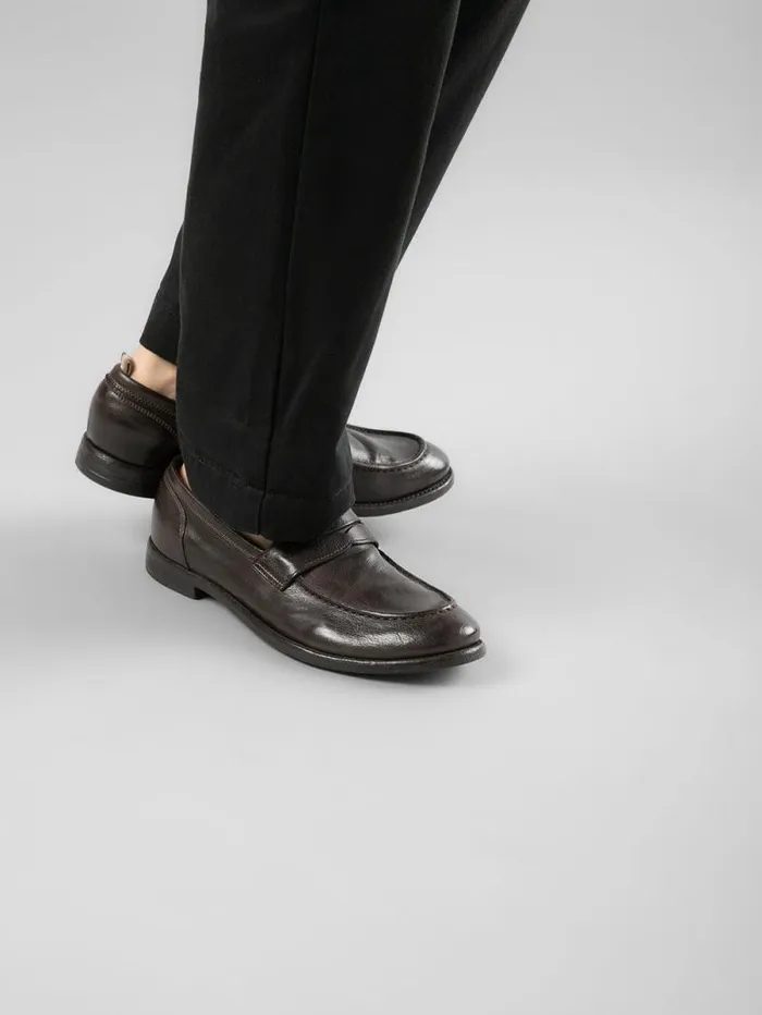 Men Officine Creative Footwear ARC 509 Brown Leather Penny Loafers Men Officine Creative Footwear ARC 509 Brown Leather Penny Loafers