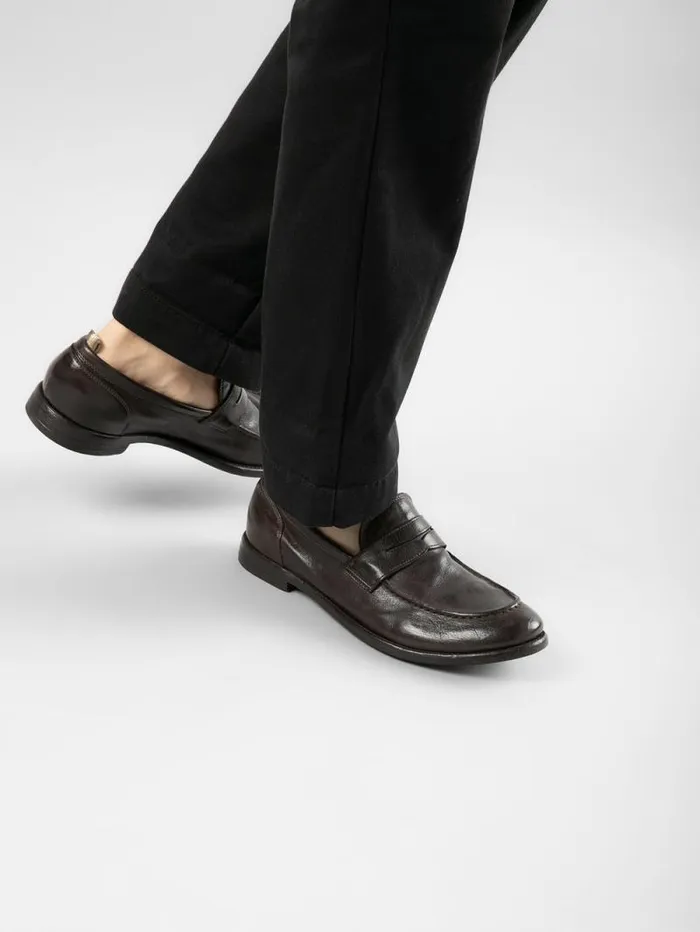 Men Officine Creative Footwear ARC 509 Brown Leather Penny Loafers Men Officine Creative Footwear ARC 509 Brown Leather Penny Loafers