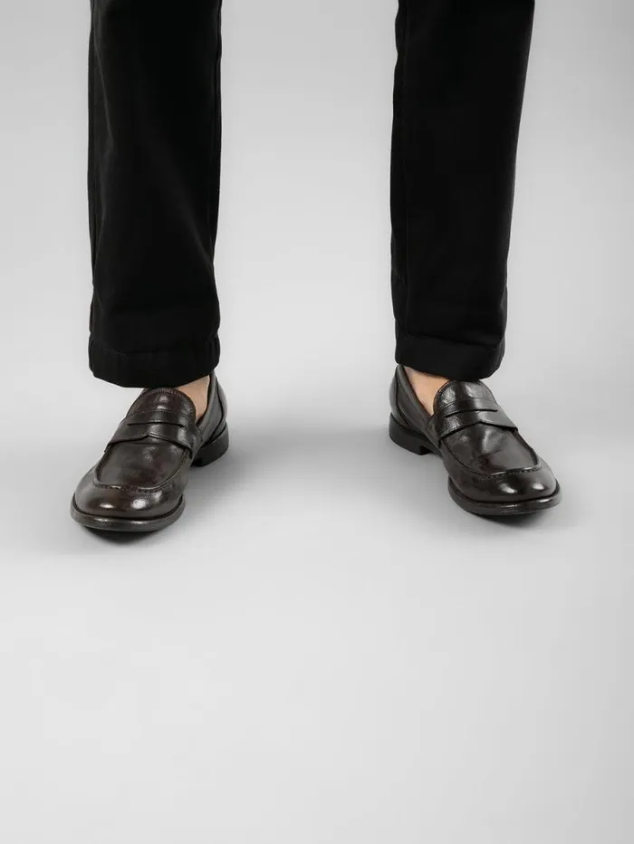Men Officine Creative Footwear ARC 509 Brown Leather Penny Loafers Men Officine Creative Footwear ARC 509 Brown Leather Penny Loafers