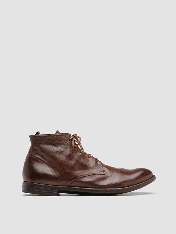 Men Officine Creative Footwear ARC 513 Brown Leather Ankle Boots