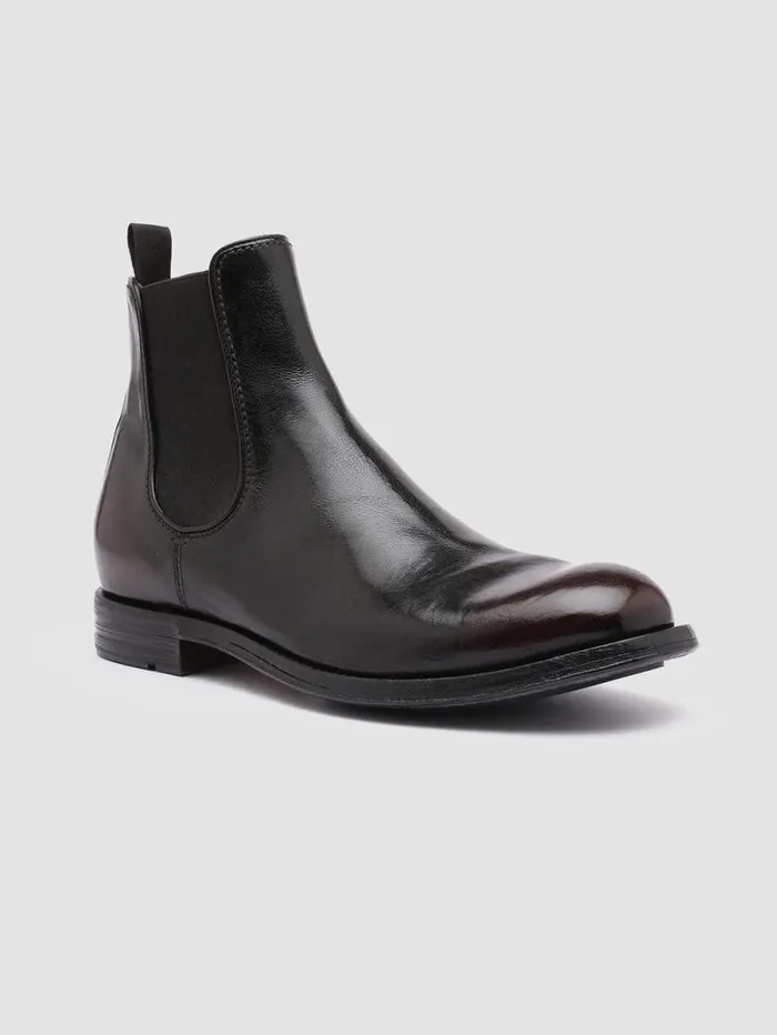 Men Officine Creative Footwear BALANCE 008 Black Leather Chelsea Boots