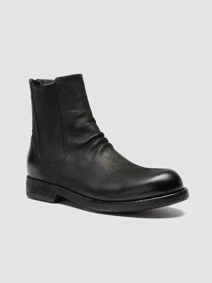 Men Officine Creative Footwear BULLA DD 104 Black Leather Zipped Boots Men Officine Creative Footwear BULLA DD 104 Black Leather Zipped Boots