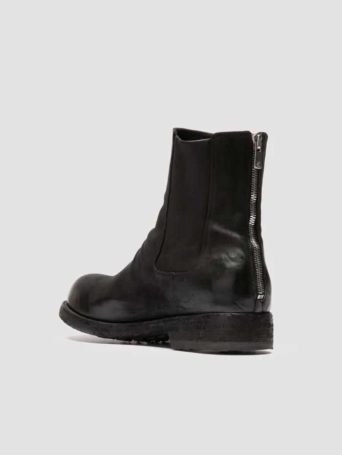 Men Officine Creative Footwear BULLA DD 104 Black Leather Zipped Boots Men Officine Creative Footwear BULLA DD 104 Black Leather Zipped Boots