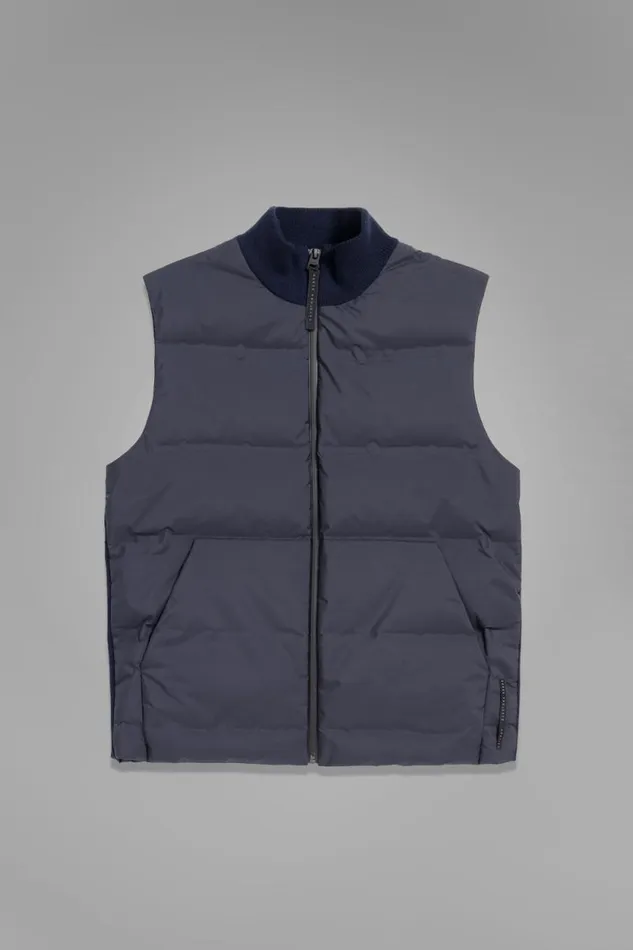 Men Pertex Shield Hybrid Knit Gilet Dark Navy Norse Projects Outerwear