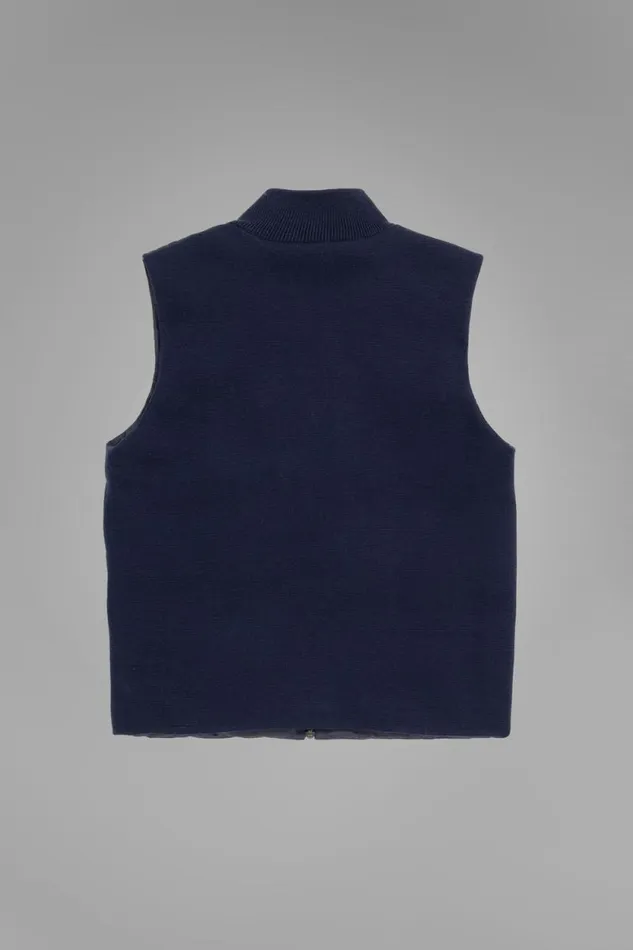 Men Pertex Shield Hybrid Knit Gilet Dark Navy Norse Projects Outerwear