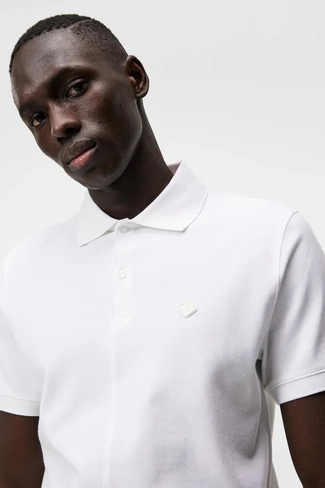 Men Rubi Slim Polo Shirt White JLindeberg Polo Shirts