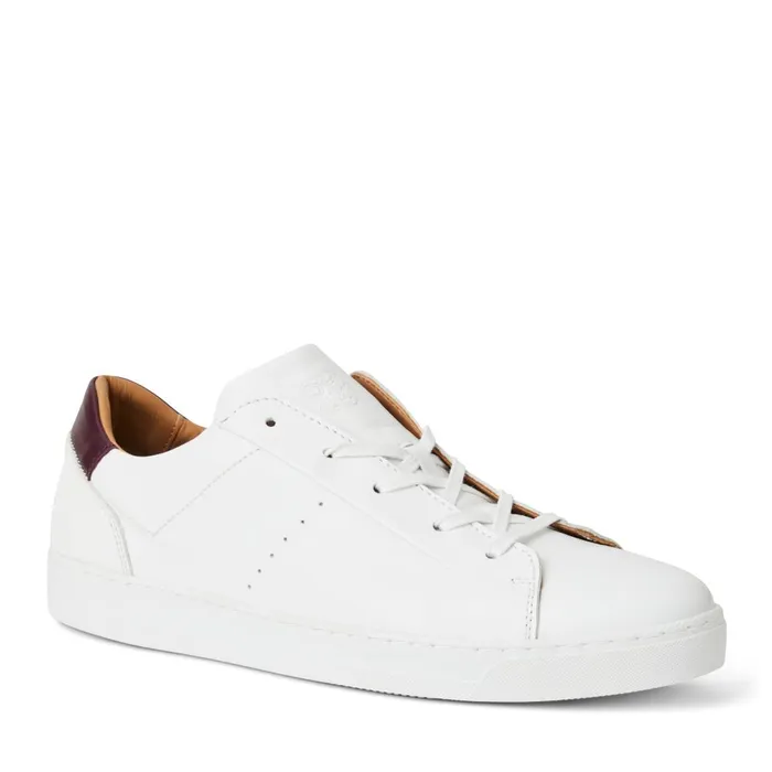 Men Sneakers Bruno Magli Dante LacetoToe Leather Sneaker 8211 White