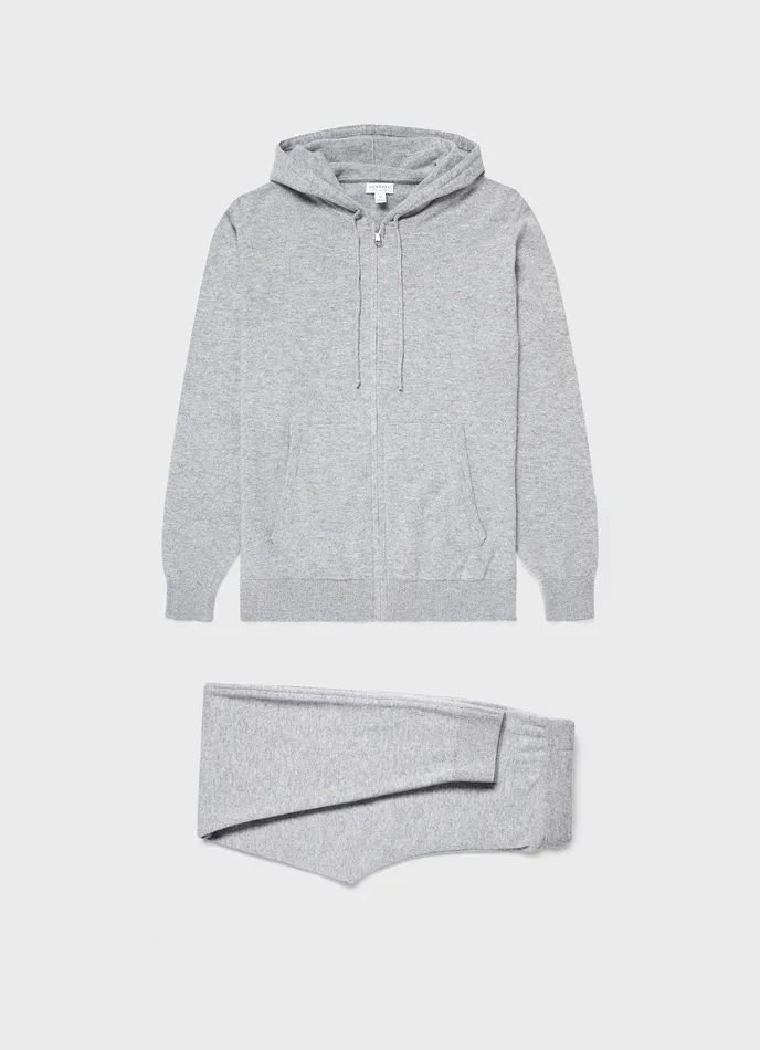 Men Sweatshirts and Sweatpants ussunspel Cashmere Lounge Set Grey Melange