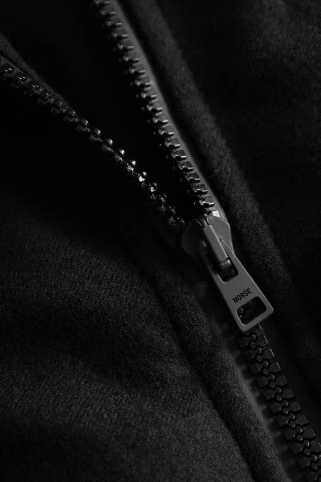 Men Technical Field Jacket Loro Piana Clima System Black Norse Projects Outerwear