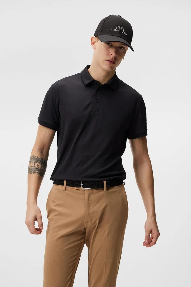 Men Tour Regular Fit Polo Black JLindeberg Polo Shirts