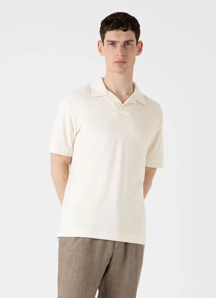 Men Towelling Polo Shirt Undyed Polo Shirts ussunspel Men Towelling Polo Shirt Undyed Polo Shirts ussunspel