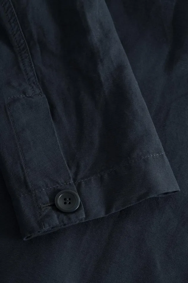 Men Tyge Cotton Linen Overshirt Dark Navy Norse Projects Overshirts
