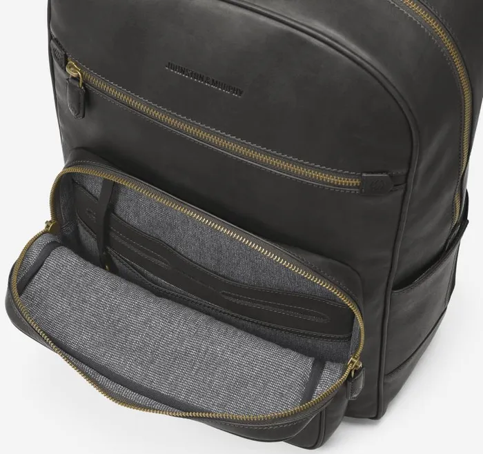 MenWomen Johnston and Murphy Backpacks and Briefcases Rhodes Backpack Black Full Grain