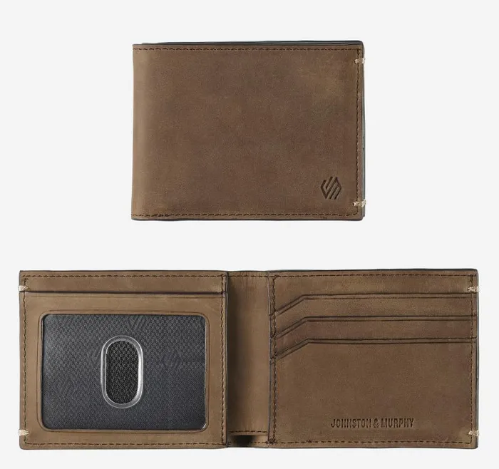 MenWomen Johnston and Murphy Wallets Jackson Billfold Wallet Tan Oiled