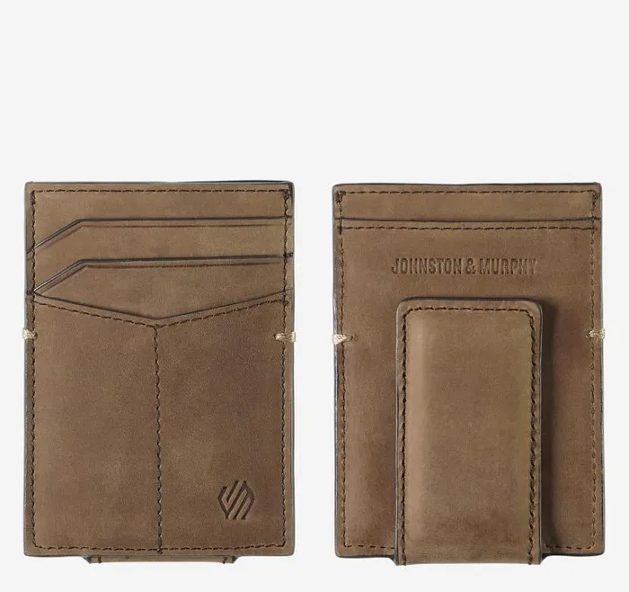 MenWomen Johnston and Murphy Wallets Jackson Front Pocket Wallet Tan Oiled