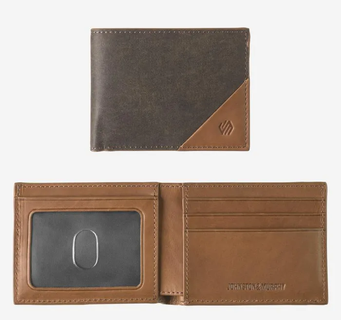 MenWomen Johnston and Murphy Wallets Rhodes Billfold Wallet Browntan Antique Cotton