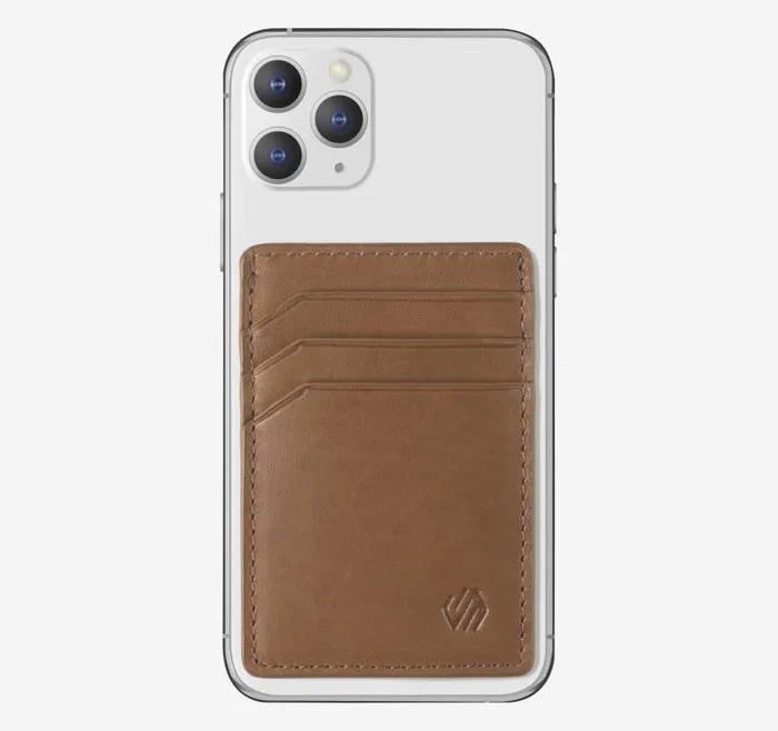 MenWomen Johnston and Murphy Wallets Rhodes Wallet Phone Sticker Tan Full Grain