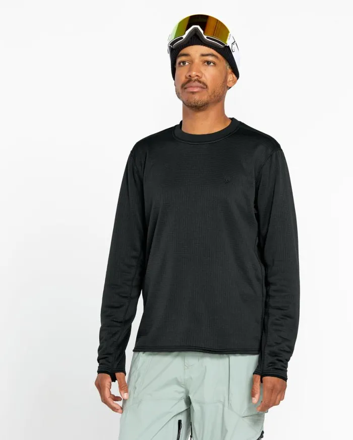 Mens Gridlock Crew Fleece 8211 Black Mens Volcom Layering