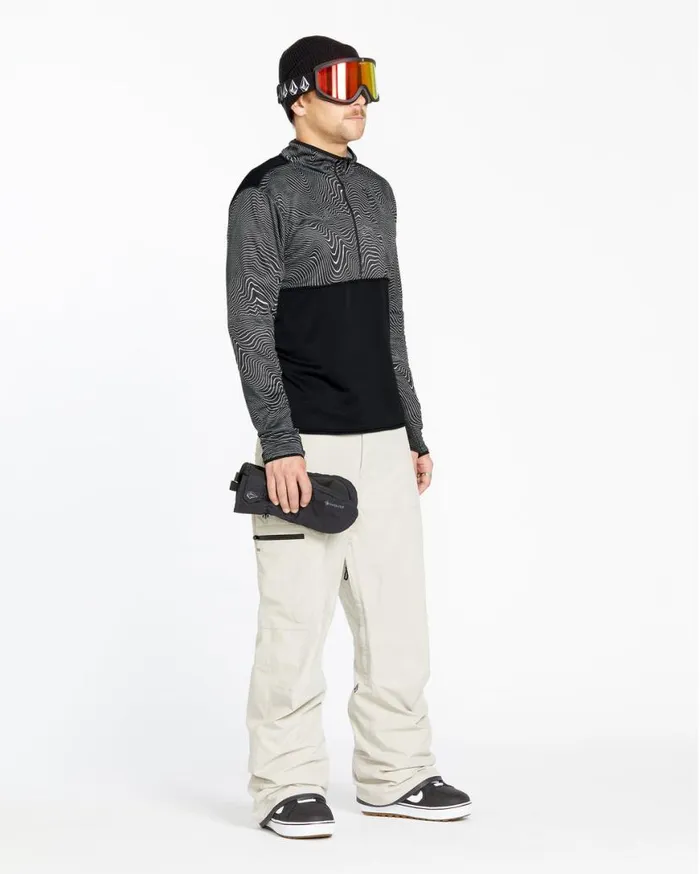 Mens Gridlock Mock Neck Fleece 8211 Black Print Mens Volcom Layering