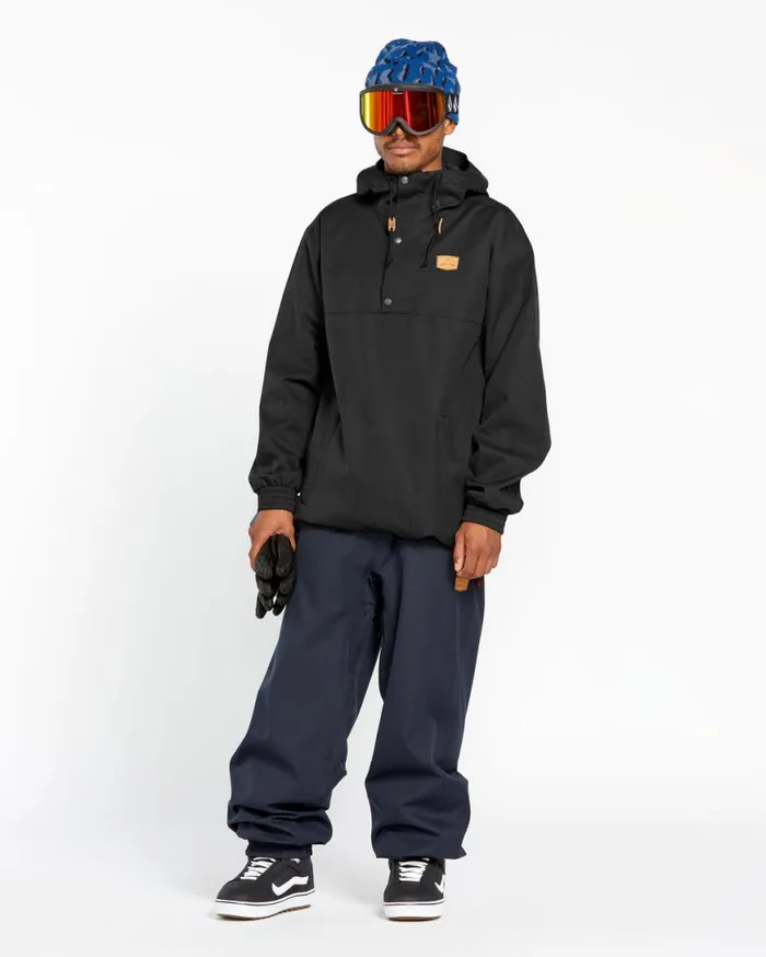 Mens Longo 20K Pullover 8211 Black Mens Volcom Jackets