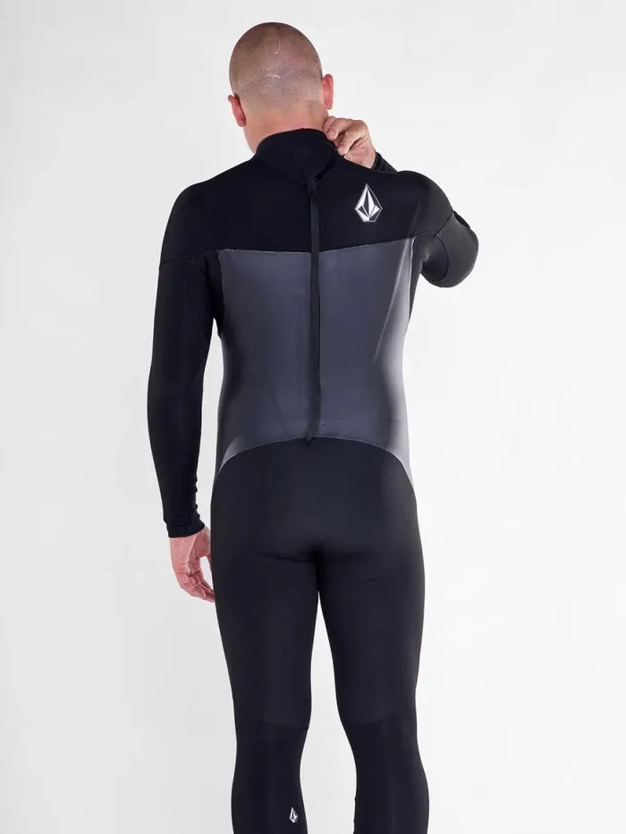 Mens Modulator 32mm Long Sleeve Back Zip Fullsuit 8211 Black Mens Volcom Wetsuits