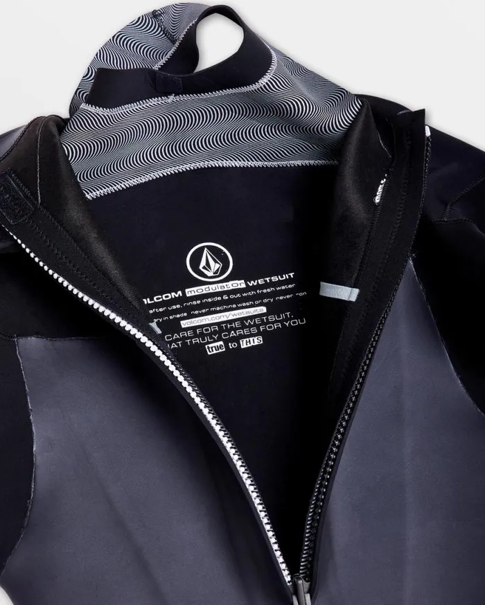Mens Modulator 32mm Long Sleeve Back Zip Fullsuit 8211 Black Mens Volcom Wetsuits